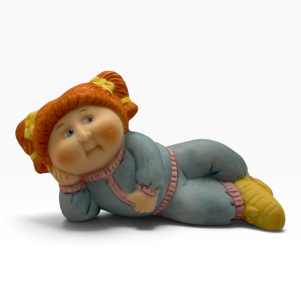 Vintage 1984 Cabbage Patch Kids Figurine Red Hair Blue Sleeper 84 Edition CPK